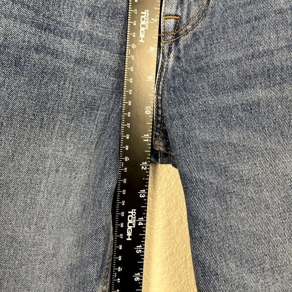 Zara High Waist Culottes Jeans Blue Size 4 Raw Hem Medium Wash Cotton Casual - Picture 13 of 13